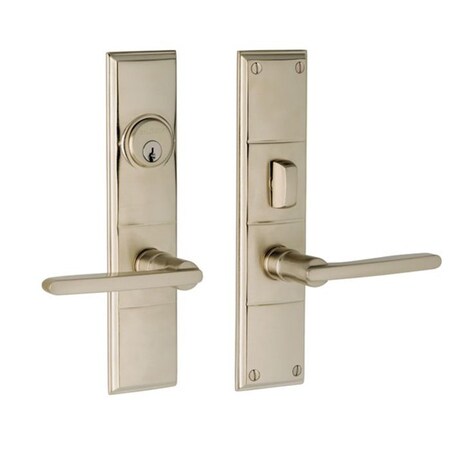 Baldwin Double Cylinder Entry Handlesets Lifetime Satin Nickel 6973.056.DBLC